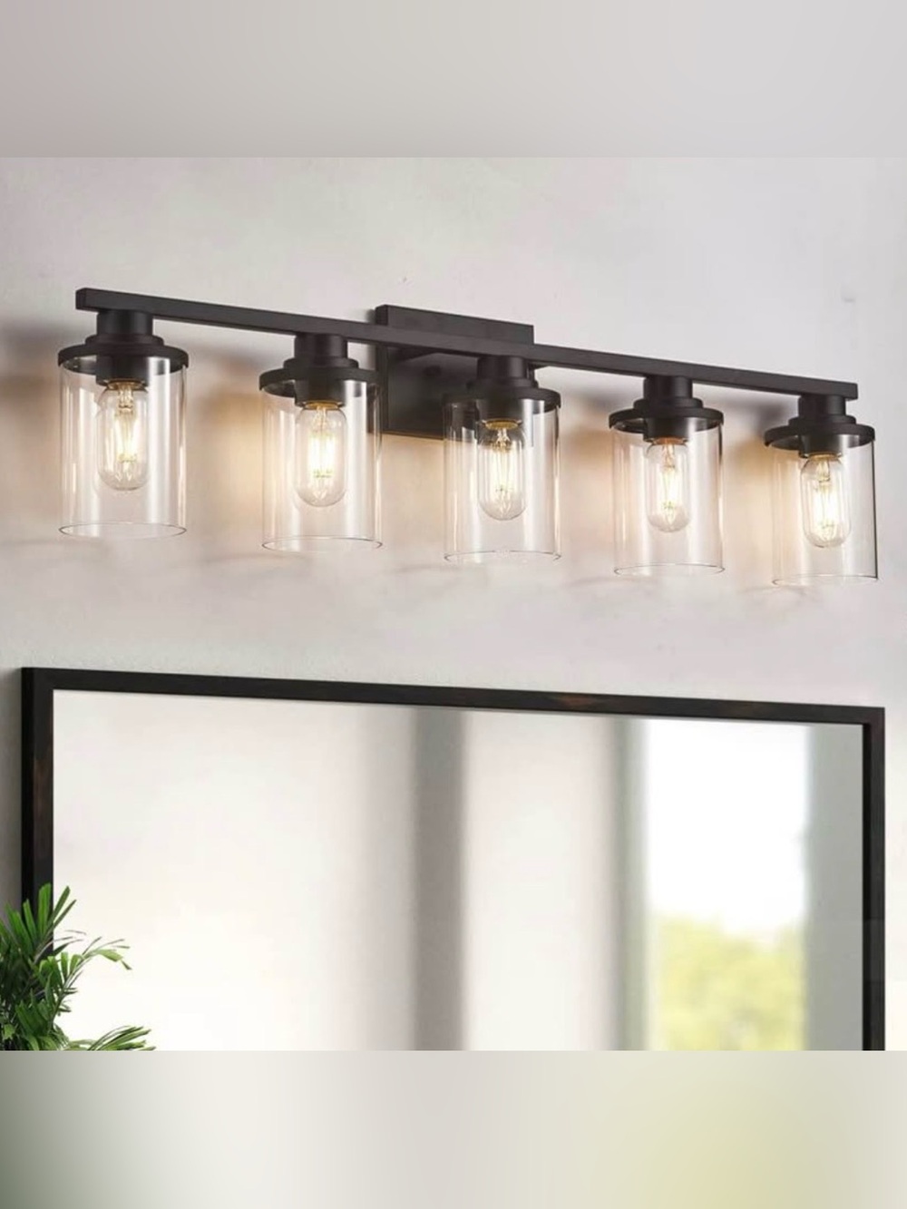 stambord 5 Light Bathroom Vanity Light, Black Bathroom Light Fixture